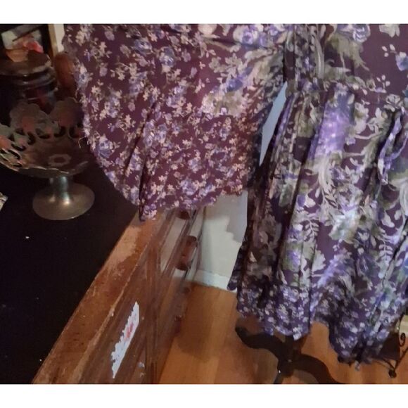 FREE PEOPLE Vintage Moon Child Purple Print  Women's Mini Dress Size Small - Picture 3 of 11